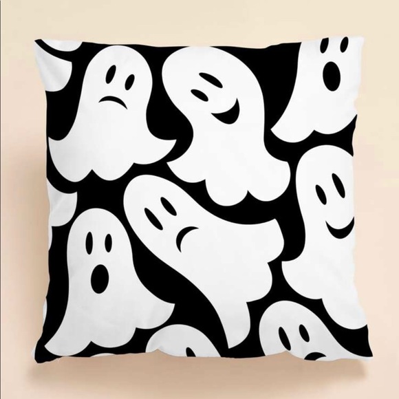 Other - Black and White Ghost Pillow Covef